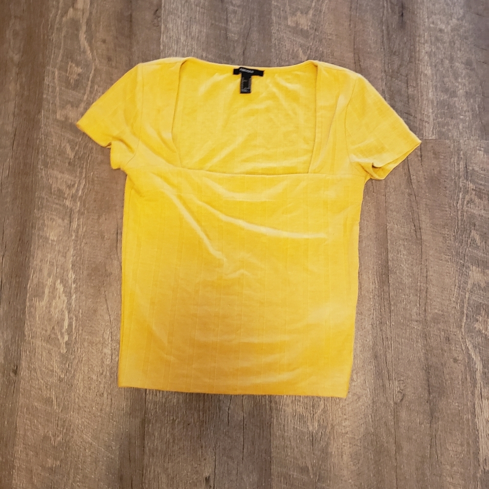 forever 21 yellow/mustard shirt